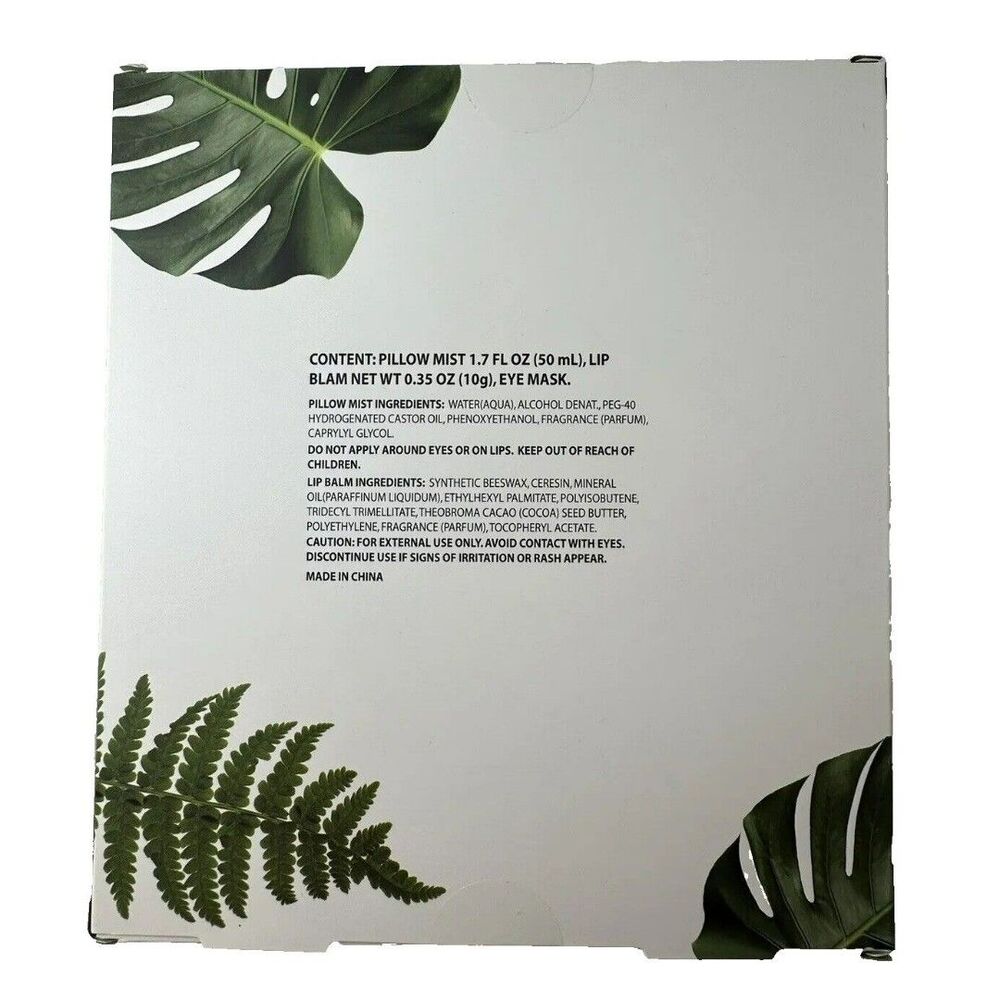 3pc Spa Gift Set - Eye Mask Lip Balm Pillow Spray Mandarin & Mint Biophilia NIB - Picture 2 of 2